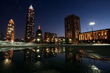 Downtown Cleveland at night